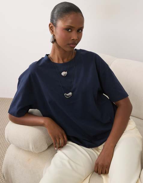 ASOS DESIGN - T-shirt oversize - Bleu marine - view 1