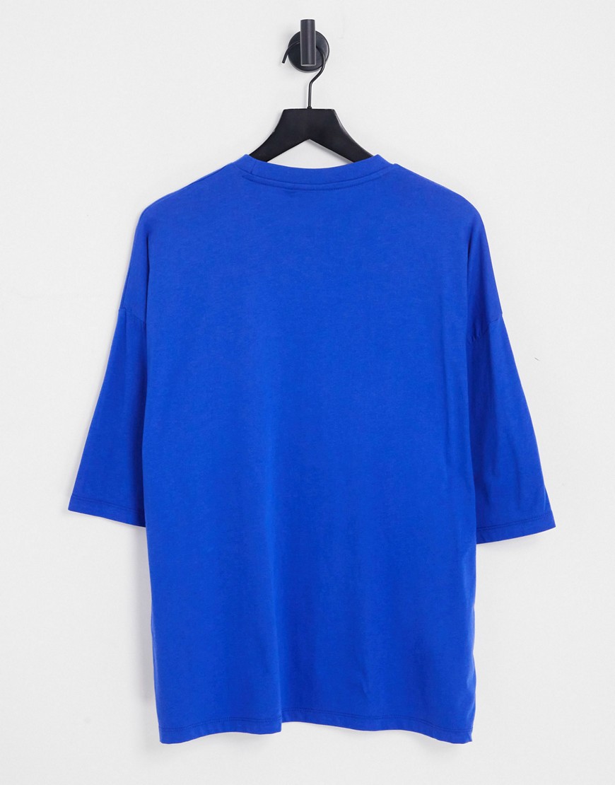 T-shirt oversize blu con stampa di drago davanti - ASOS DESIGN T-shirt donna  - immagine1