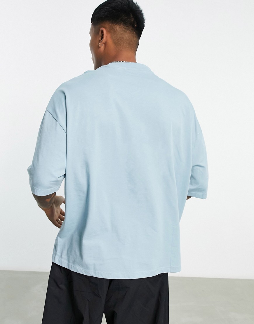 T-shirt oversize blu con stampa stilizzata sul davanti - ASOS DESIGN T-shirt donna  - immagine2