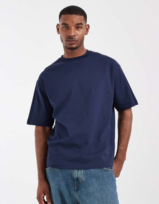 ASOS DESIGN - T-shirt oversize blu navy con grafica "fish and chips" stile cartoni animati, 2 di 5