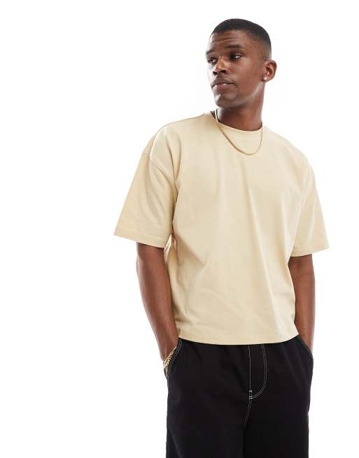ASOS DESIGN - T-shirt oversize carré à imprimé style dessin animé dans le dos - Beige, 2 de 4