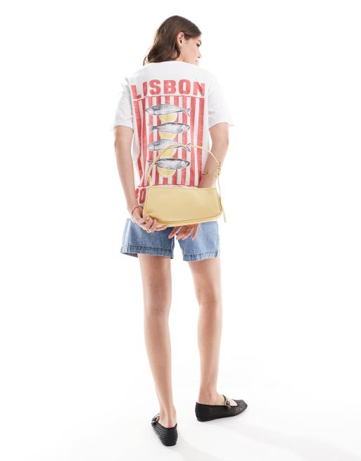 ASOS DESIGN - T-shirt oversize color avorio con grafica "Lisbon Holiday", 2 di 4