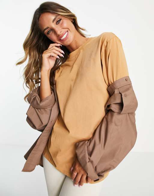 ASOS DESIGN - T-shirt oversize color cammello