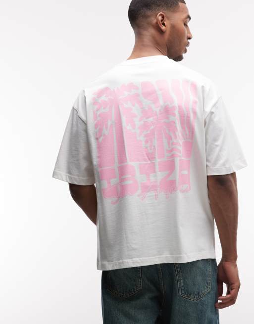 ASOS DESIGN - T-shirt oversize color crema con stampa 