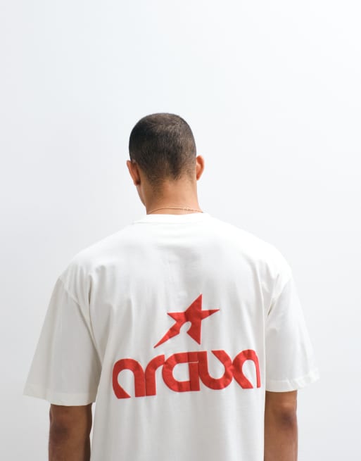 ASOS DESIGN - T-shirt oversize color crema con stampa street