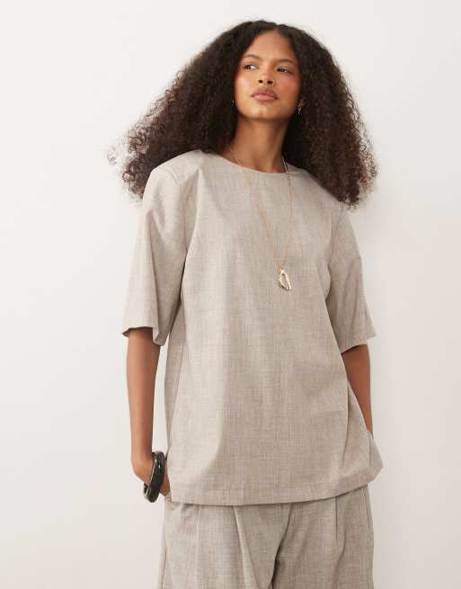 ASOS DESIGN - T-shirt oversize color fungo tratteggiato