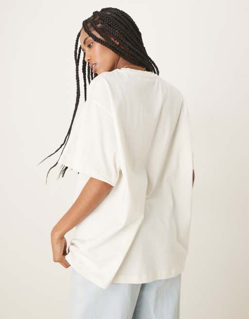 ASOS DESIGN - T-shirt oversize color latte di cocco con grafica con cocktail "Pisco Sour", 3 di 4