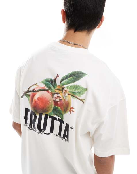 ASOS DESIGN - T-shirt oversize color panna con grafica con frutta - view 1