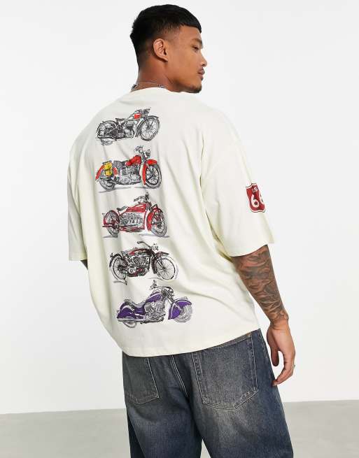 ASOS DESIGN - T-shirt oversize color pietra con stampa Route 66