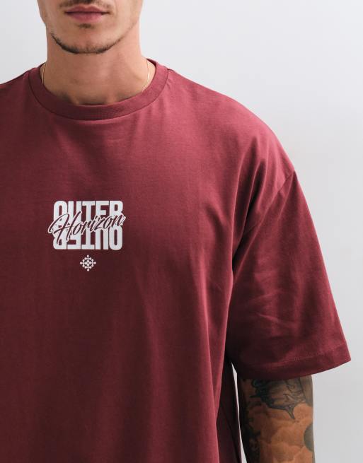 ASOS DESIGN T-shirt oversize con ricamo testuale rosso, 3 di 5