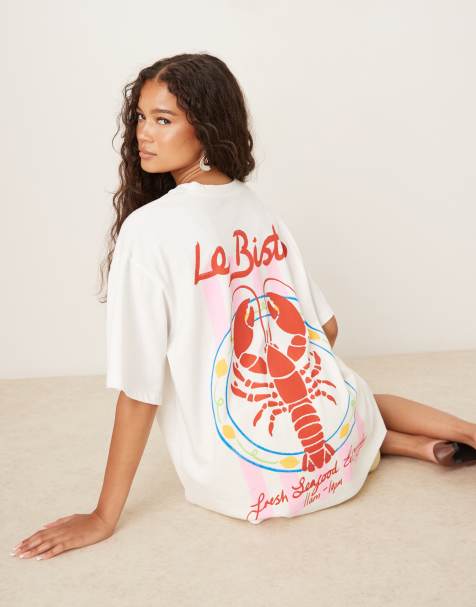 ASOS DESIGN - T-shirt oversize con stampa di aragosta - view 1