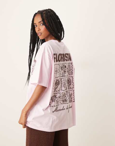ASOS DESIGN - T-shirt oversize con stampa di fiori di ciliegio - view 1