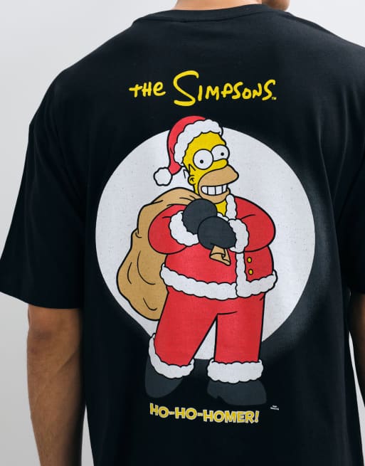 ASOS DESIGN t-shirt oversize con The Simpsons Christmas nera, 5 di 5