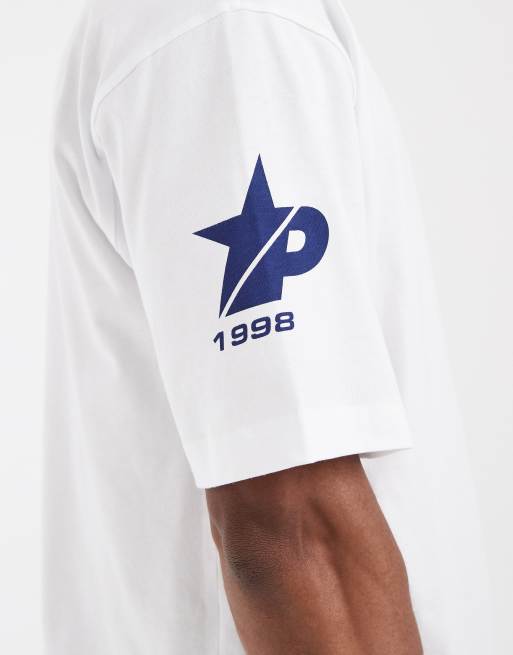 ASOS DESIGN - T-shirt oversize coupe carrée à épaules tombantes et imprimé texte - Blanc, 3 de 5