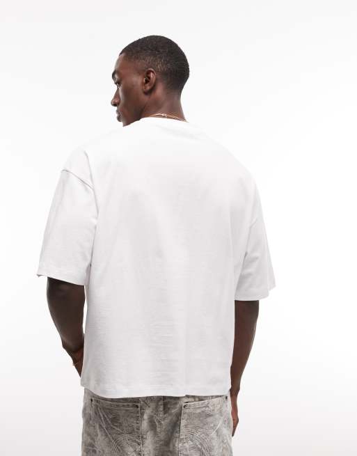 ASOS DESIGN - T-shirt oversize coupe carrée à imprimé football - Blanc, 5 de 5