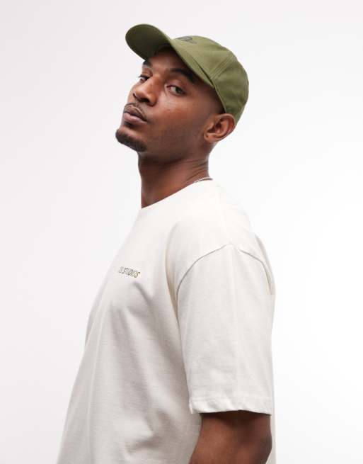 ASOS DESIGN - T-shirt oversize coupe carrée à imprimé graphique tennis - Crème, 4 de 5