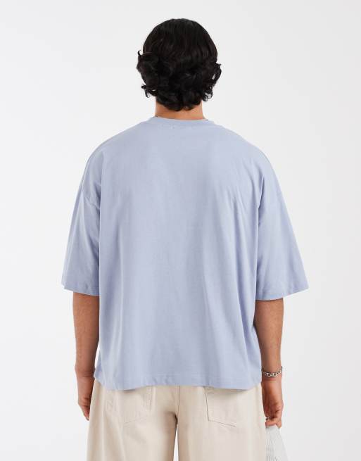 ASOS DESIGN - T-shirt oversize coupe carrée avec imprimé football - Bleu, 3 de 5