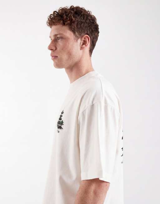 ASOS DESIGN - T-shirt oversize coupe carrée avec imprimé Japon - Blanc cassé, 5 de 5