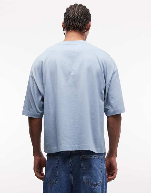 ASOS DESIGN - T-shirt oversize coupe carrée avec imprimé sport - Bleu, 4 de 5