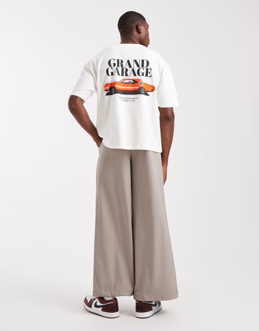 ASOS DESIGN - T-shirt oversize coupe carrée avec imprimé voiture style vintage - Blanc cassé, 2 de 5