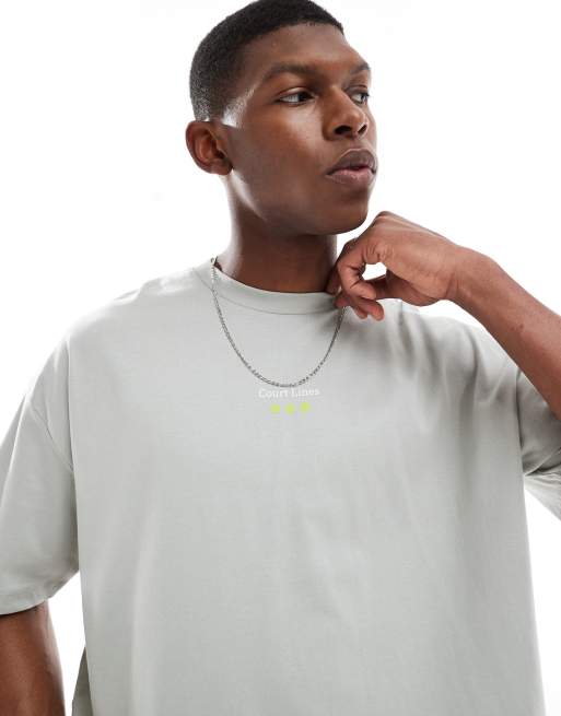 ASOS DESIGN - T-shirt oversize coupe carrée avec motif au dos - Gris clair, 2 de 4
