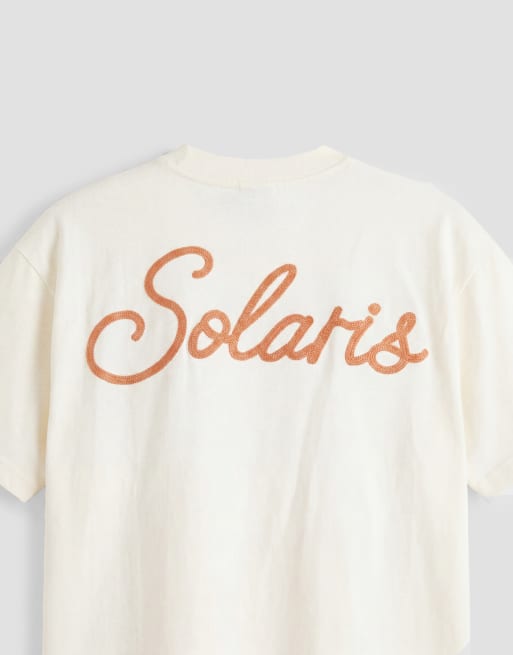 ASOS DESIGN - T-shirt oversize coupe carrée avec motif estival brodé - Blanc cassé, 9 de 9