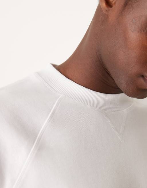 ASOS DESIGN - T-shirt oversize coupe carrée en maille interlock de qualité supérieure 300 g/m² et manches raglan - Blanc, 2 de 4