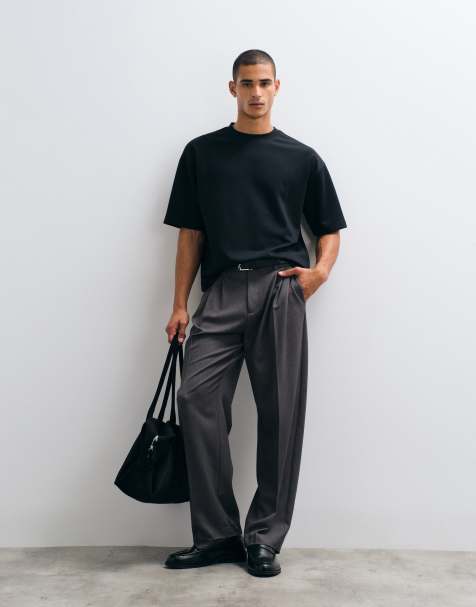 ASOS DESIGN - T-shirt oversize coupe carrée en maille interlock de qualité supérieure - Noir - view 1
