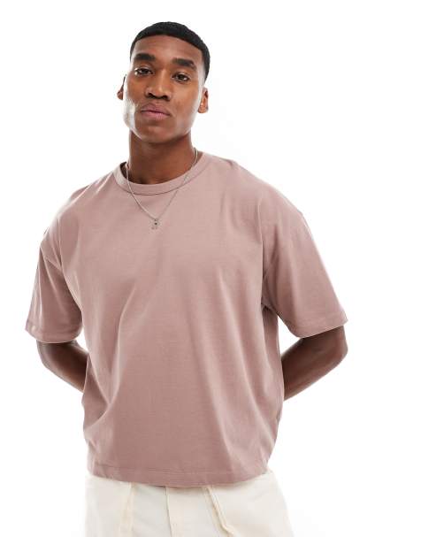 ASOS DESIGN - T-shirt oversize coupe carrée en tissu épais 240 g/m² - Marron - view 1