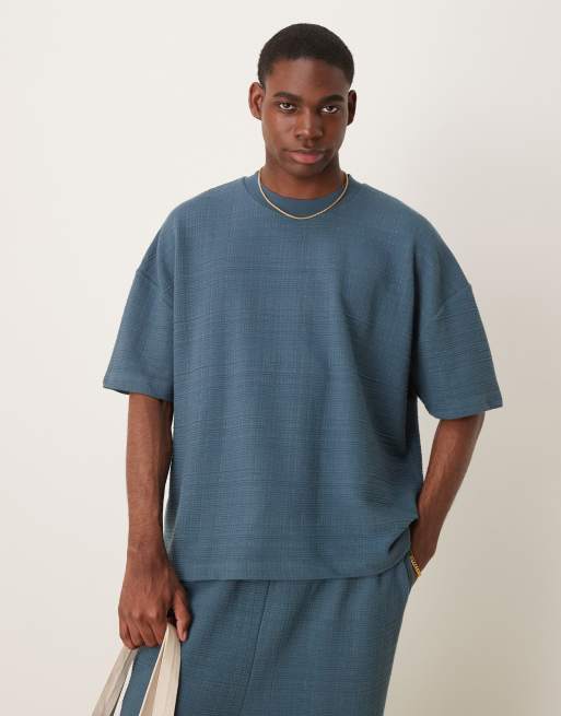 ASOS DESIGN - T-shirt oversize coupe carrée en tissu épais - Anthracite 
