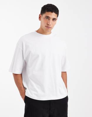 ASOS DESIGN - T-shirt oversize coupe carrée en tissu épais - Blanc