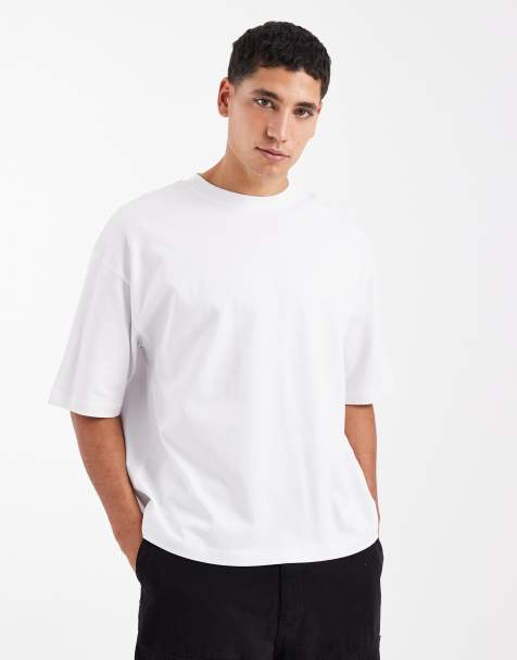 ASOS DESIGN - T-shirt oversize coupe carrée en tissu épais - Blanc - view 1