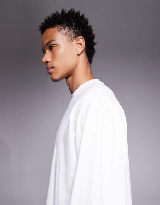 ASOS DESIGN - T-shirt oversize coupe carrée en tissu très épais - Crème   , 4 de 5