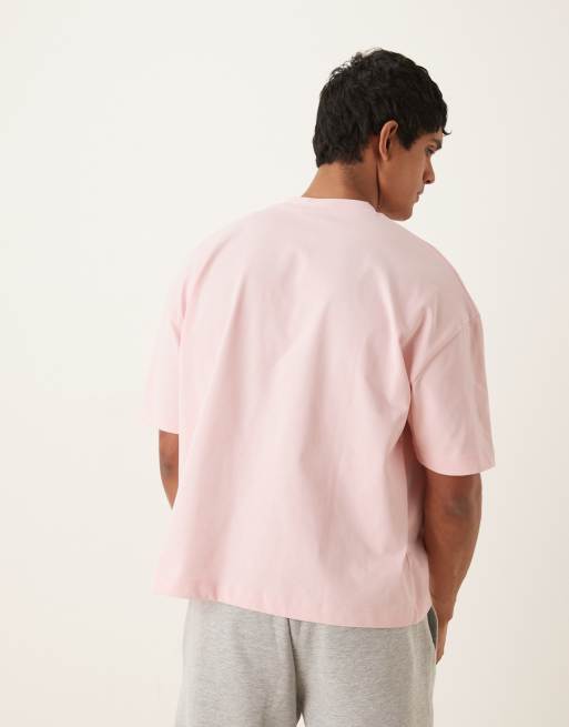 ASOS DESIGN - T-shirt oversize coupe carrée en tissu très épais - Rose   , 3 de 4