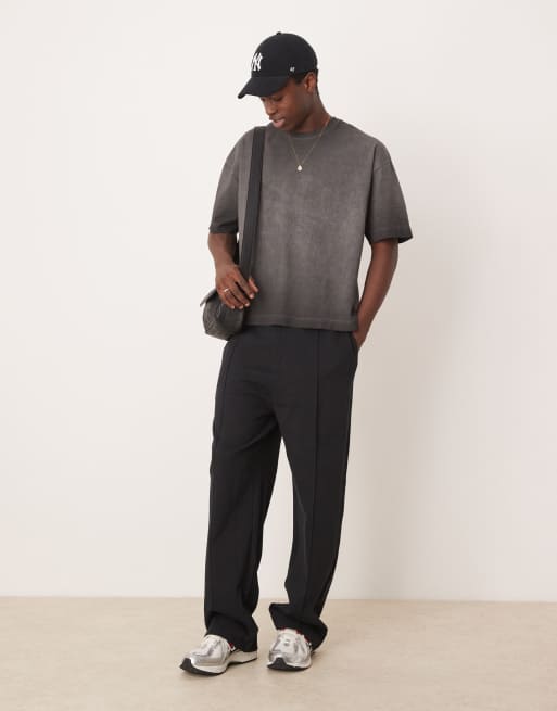 ASOS DESIGN - T-shirt oversize coupe carrée teinture pigmentée - Noir délavé, 3 de 4