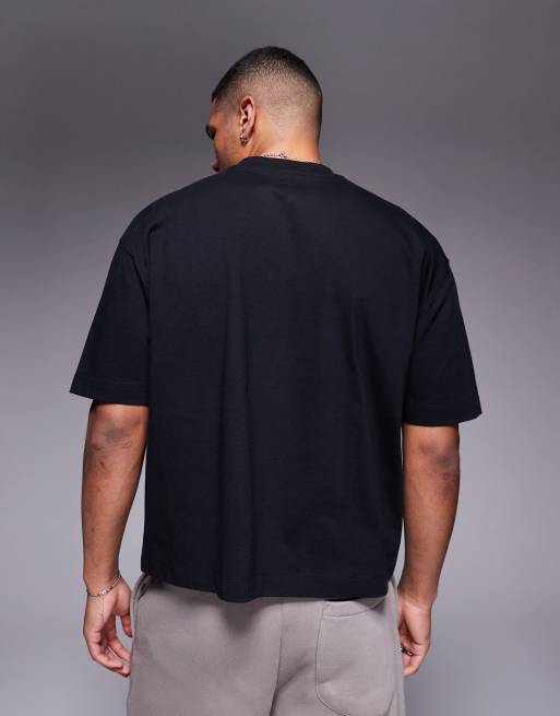 ASOS DESIGN - T-shirt oversize coupe carrée très épais - Noir  , 3 de 4