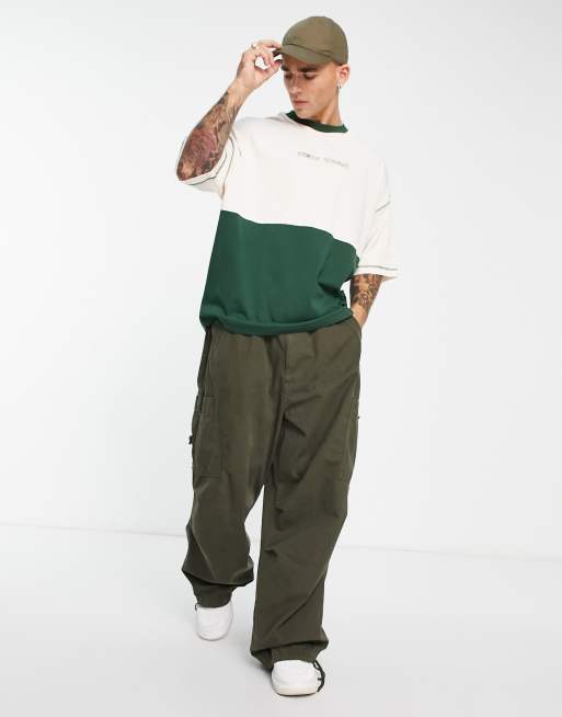 ASOS DESIGN - T-shirt oversize effet color block à imprimé New York - Vert, 4 de 4