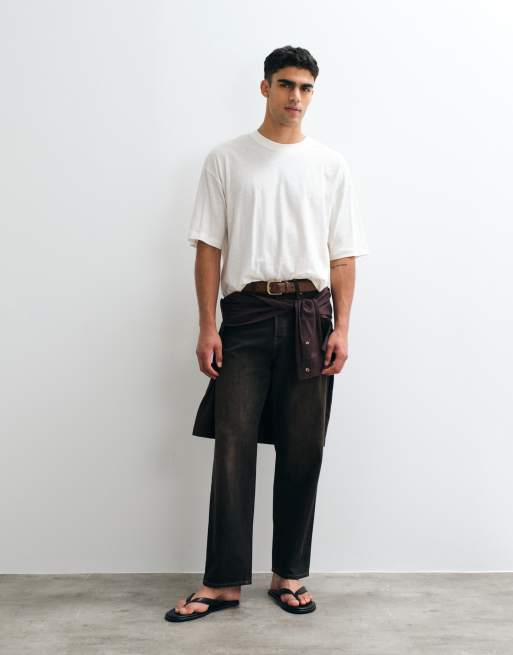 ASOS DESIGN - T-shirt oversize en lin mélangé - Crème, 2 de 5