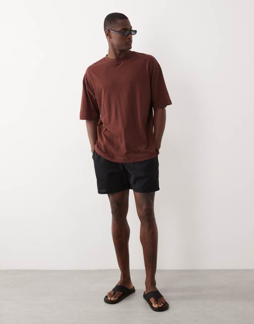 ASOS DESIGN - T-shirt oversize en lin mélangé - Marron, 2 de 5