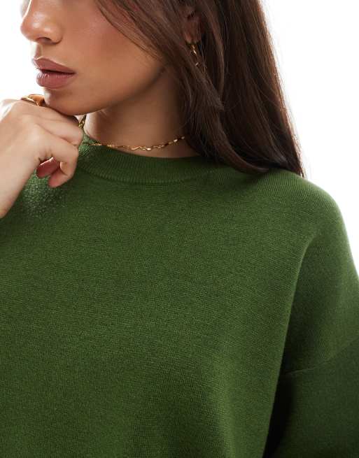ASOS DESIGN - T-shirt oversize en maille structurée - Olive, 4 de 4