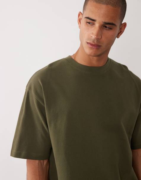 ASOS DESIGN t-shirt oversize en piqué kaki - view 1