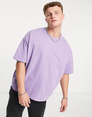 ASOS DESIGN - T-shirt oversize en tissu biologique mélangé épais - Violet
