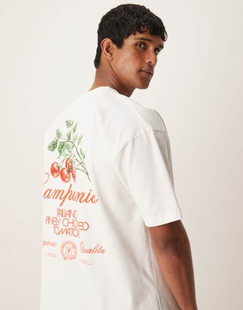 ASOS DESIGN - T-shirt oversize en tissu épais avec imprimé sur la poitrine - Blanc - view 1