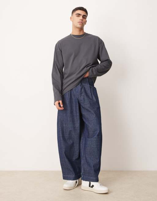 ASOS DESIGN - T-shirt oversize en tissu très épais à manches longues - Anthracite  , 2 de 4