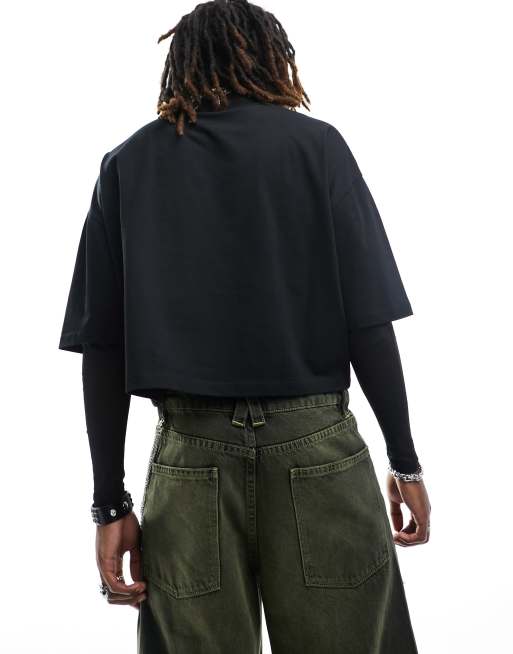 ASOS DESIGN - T-shirt oversize en tulle à manches longues effet superposé à imprimé papillon, 4 de 4