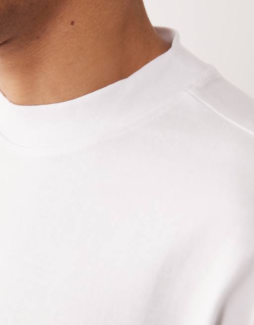 ASOS DESIGN - T-shirt oversize épais à col montant - Blanc, 2 de 5