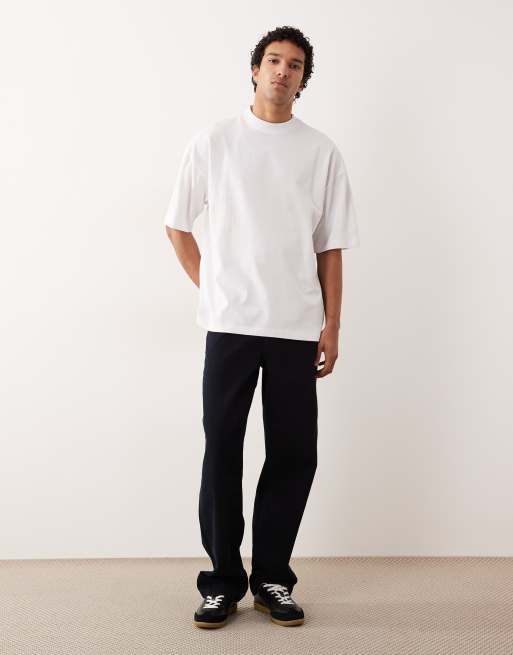 ASOS DESIGN - T-shirt oversize épais à col montant - Blanc, 3 de 5