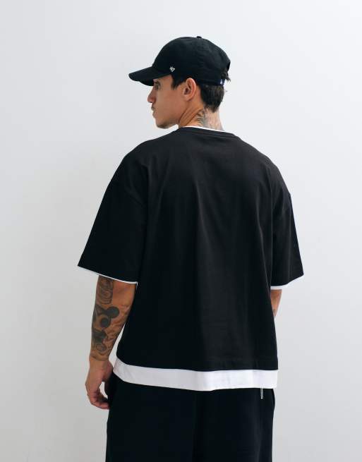 ASOS DESIGN t-shirt oversize épais à double couche noir, 5 de 5