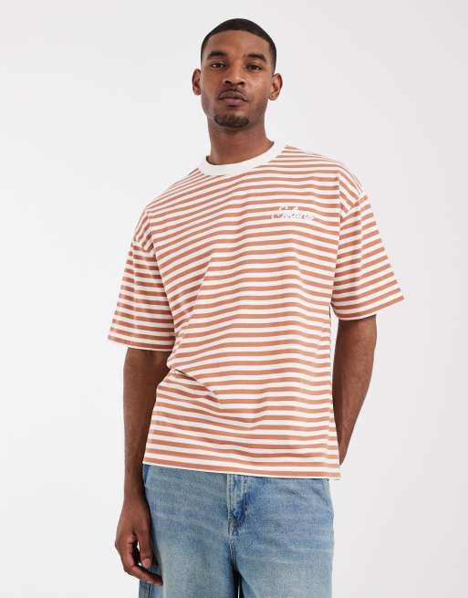 ASOS DESIGN - T-shirt oversize épais à rayures - Orange, 3 de 5