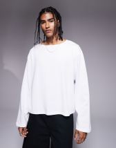 Topshop oversized drop shoulder tee in black